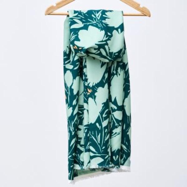 mind the Maker - ECOVERO™ Viskose - Leia Crepe - Shadow Splash - Sage Green & Bottle Green